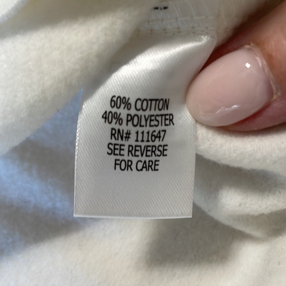 Fifth Sun Cream Minimalist "I believe in Santa" Christmas Sweatshirt Size L - Picture 7 of 10